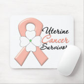 Uteriene kanker Survivor Flower Ribbon Muismat (Met muis)