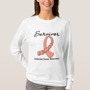 Uteriene kanker Survivor Gemstone Ribbon T-shirt