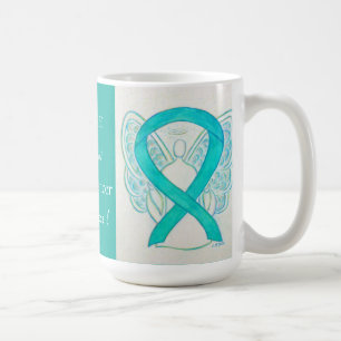Uteriene kankerbewustwording Ribbon Angel - Aangep Koffiemok