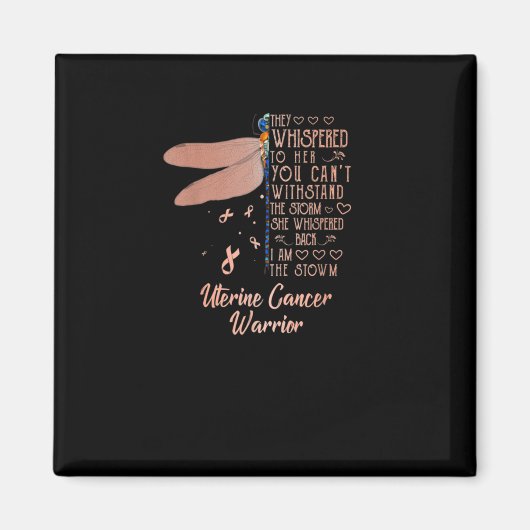 Uteriene kankerwaarschuwing Dragonfly Ribbon Magneet (Voorkant)