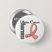 Uteriene kankerwaarschuwing Gemstone Ribbon Ronde Button 5,7 Cm (Voorkant /achterkant)