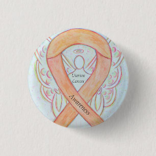 Uterine Cancer Angel Awareness Custom Ribbon Pins Ronde Button 3,2 Cm