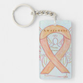 Uterine Cancer Angel Awareness Ribbon Sleutelhange Sleutelhanger (Voorkant)