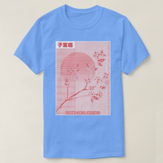 Uterine Cancer Awareness Sakura Cherry Blossom T-shirt (Design voorkant)