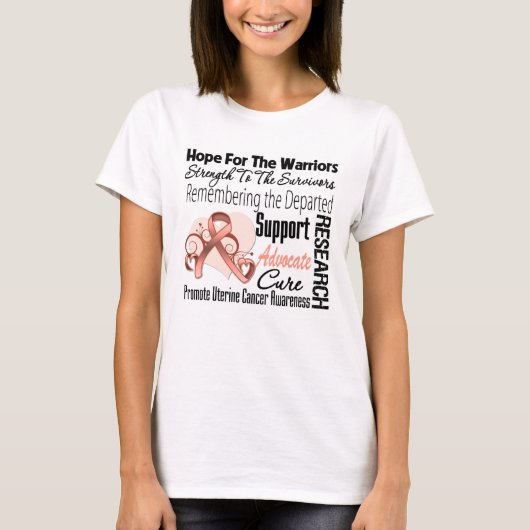 Uterine Cancer Hope Tribute Collage T-shirt (Voorkant)