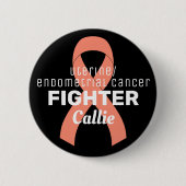 Uterine Endometriale Cancer Ribbon Button (Voorkant)