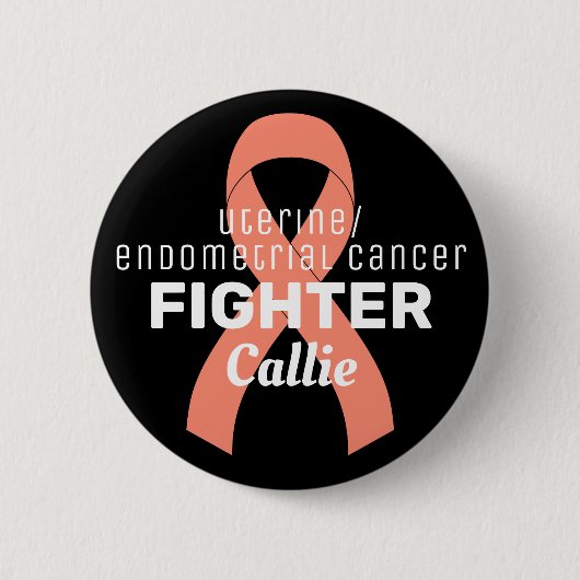 Uterine Endometriale Cancer Ribbon Button (Voorkant)