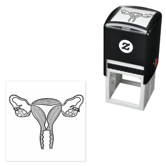 Uterus Birth Rubber Stempel (In situ)