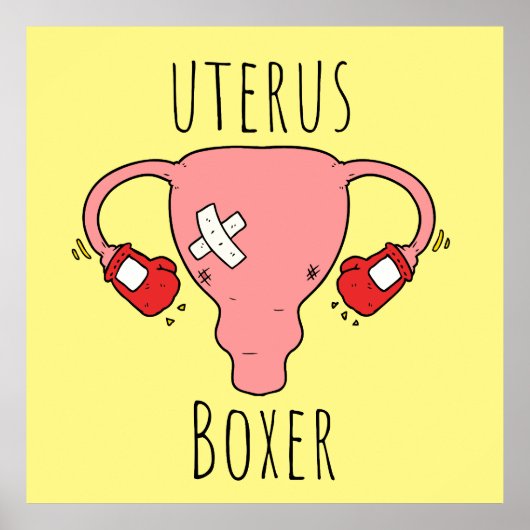 Uterus Boxer / Uterus Puns / Uterus Jokes Poster (Voorkant)