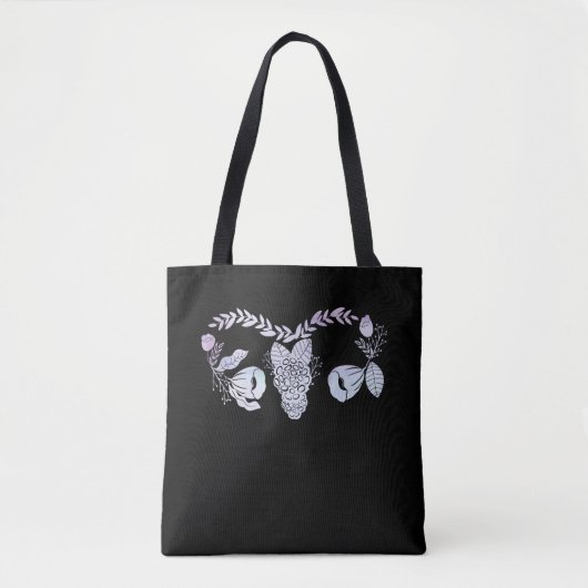 Uterus chirurgie Vrouw Floral Hysterectomie Tote Bag (Voorkant)