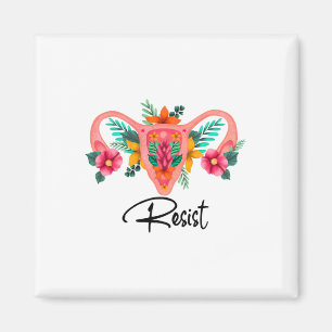 Uterus Floral Pro Choice Aborights Pro weerstaan Magneet