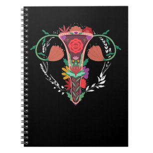 Uterus Flower Women Rights Feminism Pro-Choice Notitieboek