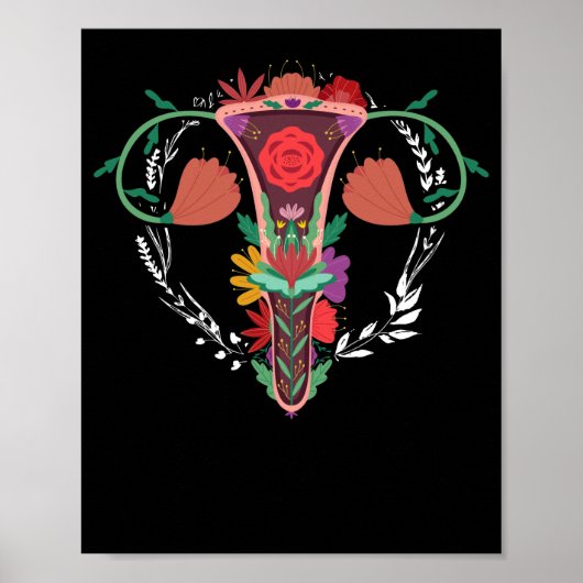 Uterus Flower Women Rights Feminism Pro-Choice Poster (Voorkant)