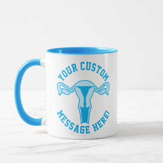 Uterus Grafisch + de Mok van de Button van de Teks (Links)