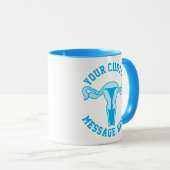 Uterus Grafisch + de Mok van de Button van de Teks (Voorkant rechts)
