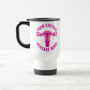 Uterus Grafisch + de Mok van de Button van de Teks