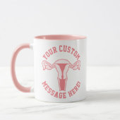 Uterus Graphic + aangepaste tekst Button Mok (Links)