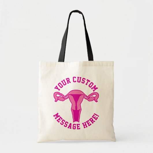 Uterus Graphic + aangepaste tekst Tote Bag (Voorkant)