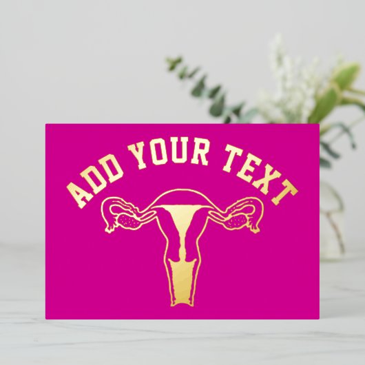 Uterus Graphic Gold Foil Kaarten (Staand Voorkant)