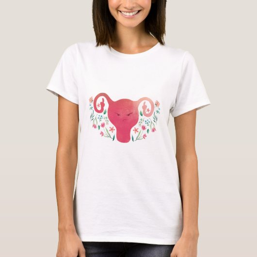 Uterus Middle Finger T-shirt (Voorkant)