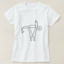 UTERUS MIDDLE FINGER  TOEVOEGEN EIGEN FRASE T-SHIRT