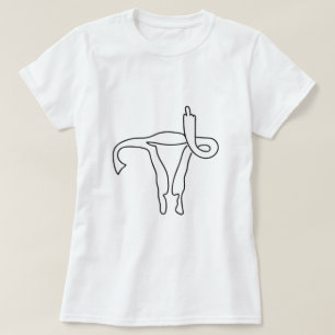UTERUS MIDDLE FINGER  TOEVOEGEN EIGEN FRASE T-SHIRT
