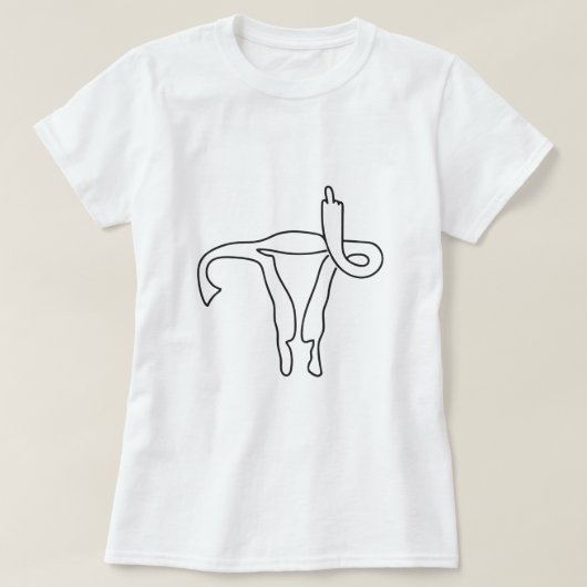 UTERUS MIDDLE FINGER  TOEVOEGEN EIGEN FRASE T-SHIRT (Design voorkant)
