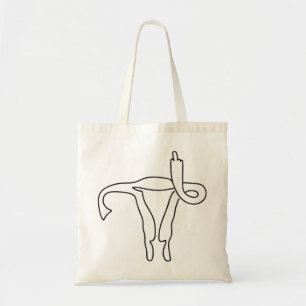 UTERUS MIDDLE FINGER TOEVOEGEN EIGEN FRASE TOTE BAG