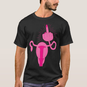 Uterus Show Midden-Vingerfeministisch feminisme T-shirt