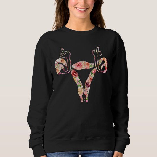 Uterus Shows Midflinger Angry Uterus Floral Fem Trui (Voorkant)