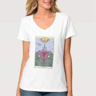 Uterus Strength Tarot Kaart Design T-shirt