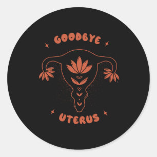 Uterus tot ziens ronde sticker