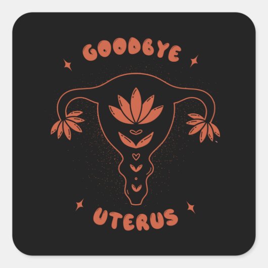 Uterus tot ziens vierkante sticker (Voorkant)