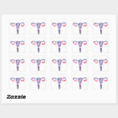 Uterus Vierkante Sticker (Vel)