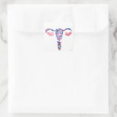 Uterus Vierkante Sticker (Tas)