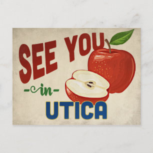 Utica New York Apple - Vintage Travel Briefkaart