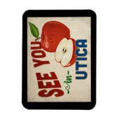 Utica New York Apple - Vintage Travel Magneet (Verticaal)