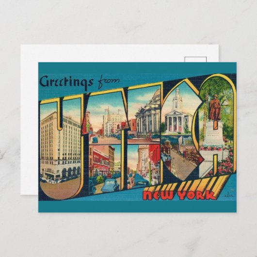  Utica New York Greeting Briefkaart (Voorkant / Achterkant)