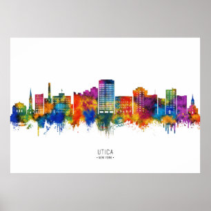 Utica New York Silhouette Poster