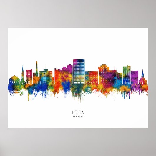 Utica New York Silhouette Poster (Voorkant)