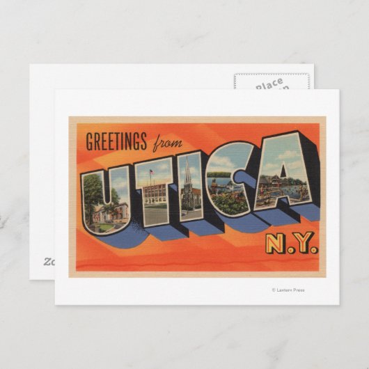 Utica, New YorkLarge Letter ScenesUtica, NY Briefkaart (Voorkant / Achterkant)