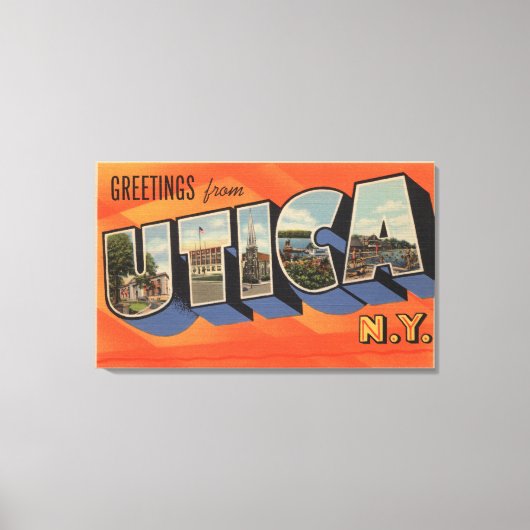 Utica, New YorkLarge Letter ScenesUtica, NY Canvas Afdruk (Voorkant)