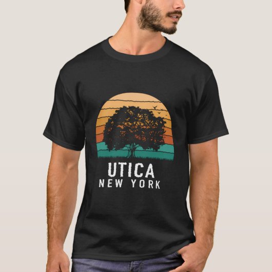 Utica  Sunset New York Souvenir T-shirt (Voorkant)