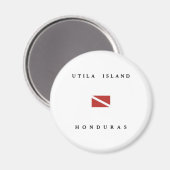 Utila Island Honduras Duikvlag Magneet (Voorkant / Achterkant)