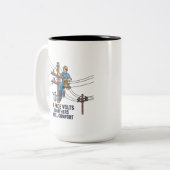 Utility Power Line Worker Courage Quote Hero Tweekleurige Koffiemok (Voorkant links)