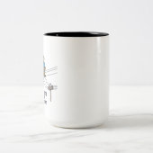 Utility Power Line Worker Courage Quote Hero Tweekleurige Koffiemok (Center)