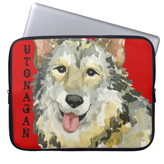 Utonagan-kleurenblok Laptop Sleeve (Voorkant)
