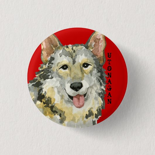 Utonagan-kleurenblok Ronde Button 3,2 Cm (Voorkant)
