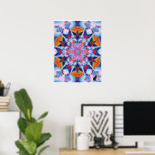Utopia Kinestische Collage Kaleidoscoop Poster (Thuiskantoor)