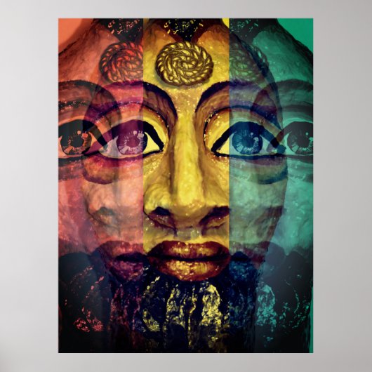 Utopian Psychedelic Egyptian Portrait Poster (Voorkant)